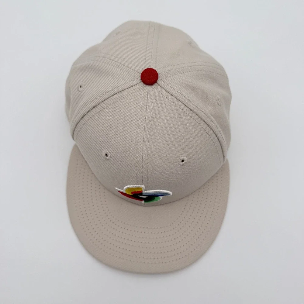 New Era World Baseball Classic Hat 9FIFTY Mens OSFM Beige Red Pinwheel Snapback